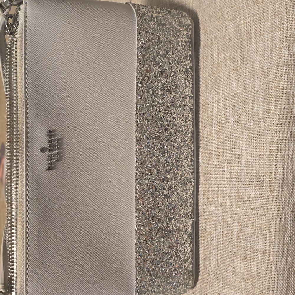 Kate Spade Glittery Silver and Cream Crossbody Bag